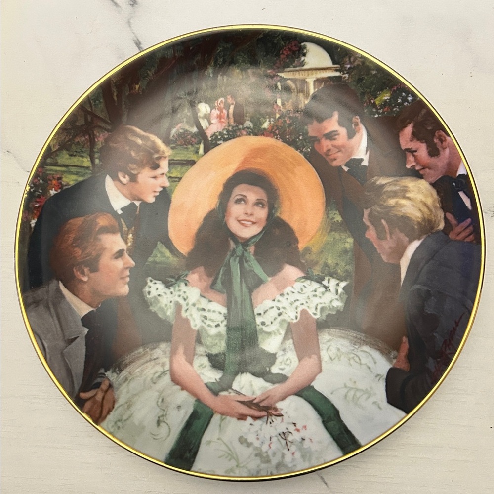 Gone With the Wind Golden Anniversary Series
“Scarlett and Her Suitors” plate